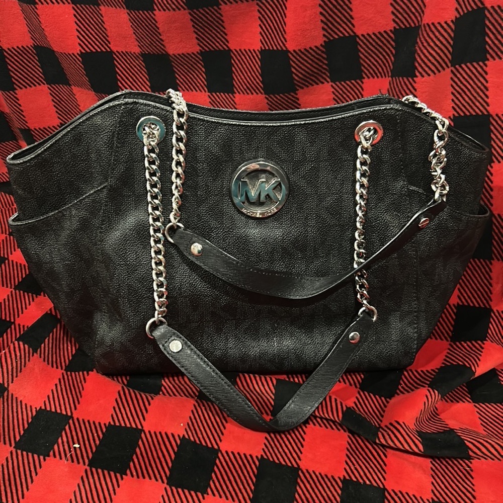 Michael Kors set black logo print with silver